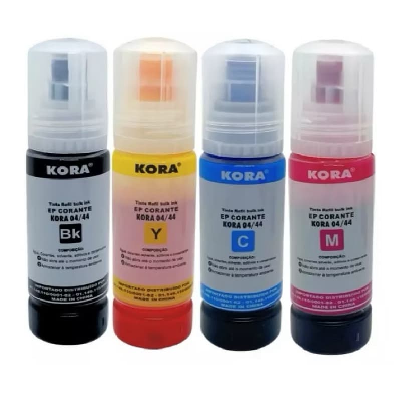 Kit Tinta 4 X 70 ml Kora Compatível L3110 L3150 L3210 L3250 L4150 L4250 L5190 L5590 vc
