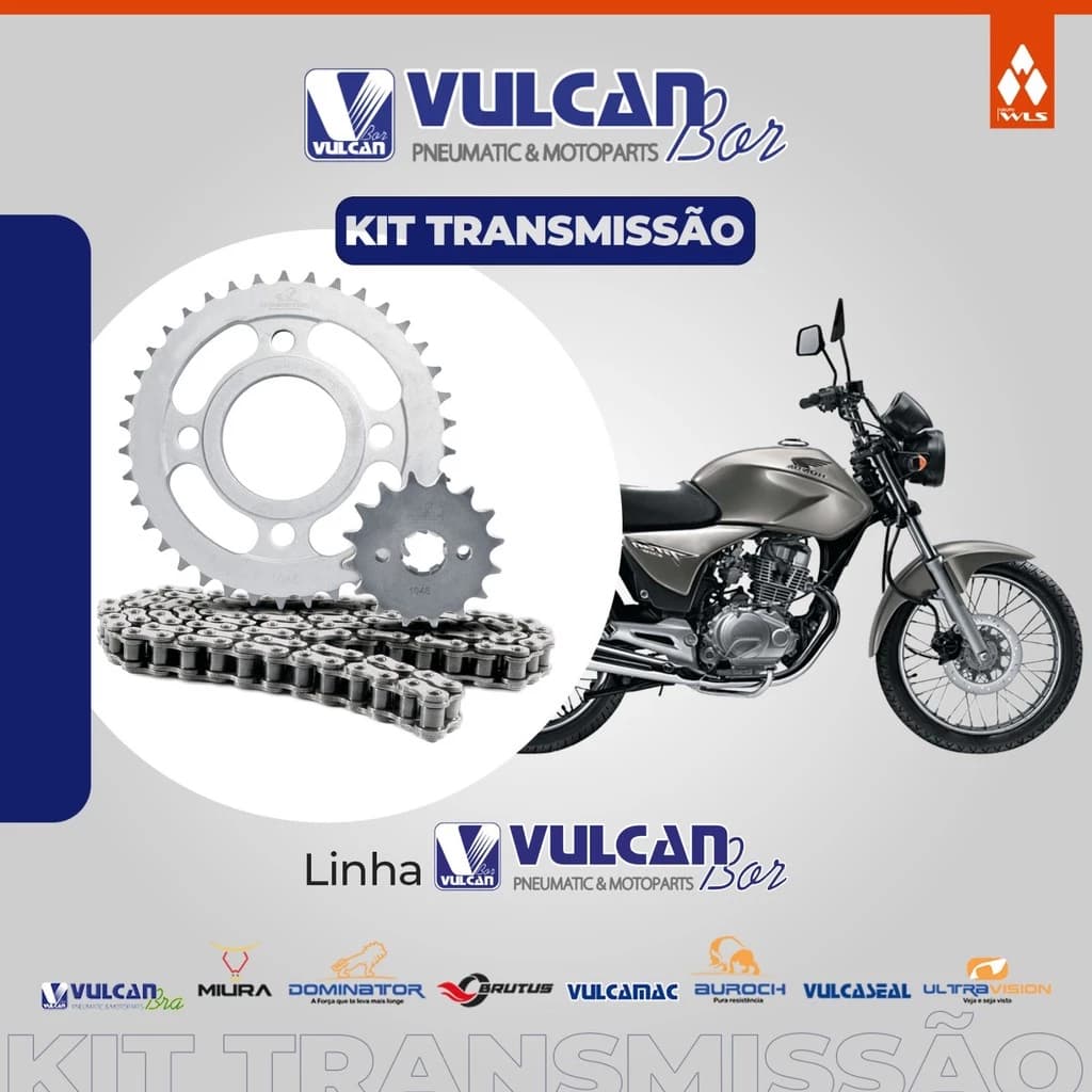 KIT RELAÇÃO TRANSMISSÃO CG 150 TITAN FAN STANDARD DOMINATOR