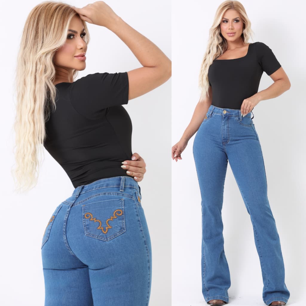 Calça Feminina BORDADA Fler Jeans Grosso Country Rodeio Texana