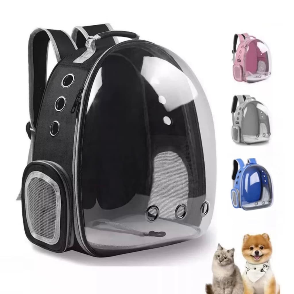 Mochila Pet Astronauta Cães e Gatos Animais Transparente Passeio Respirável Visão Panorâmica