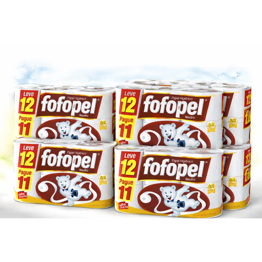 Fardo Papel Fofopel Folha Dupla 72 rolos 30m