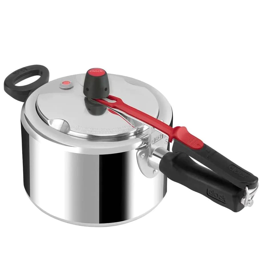 Panela de Pressão Clock+ em Alumínio Original Polida Fechamento Interno 3L