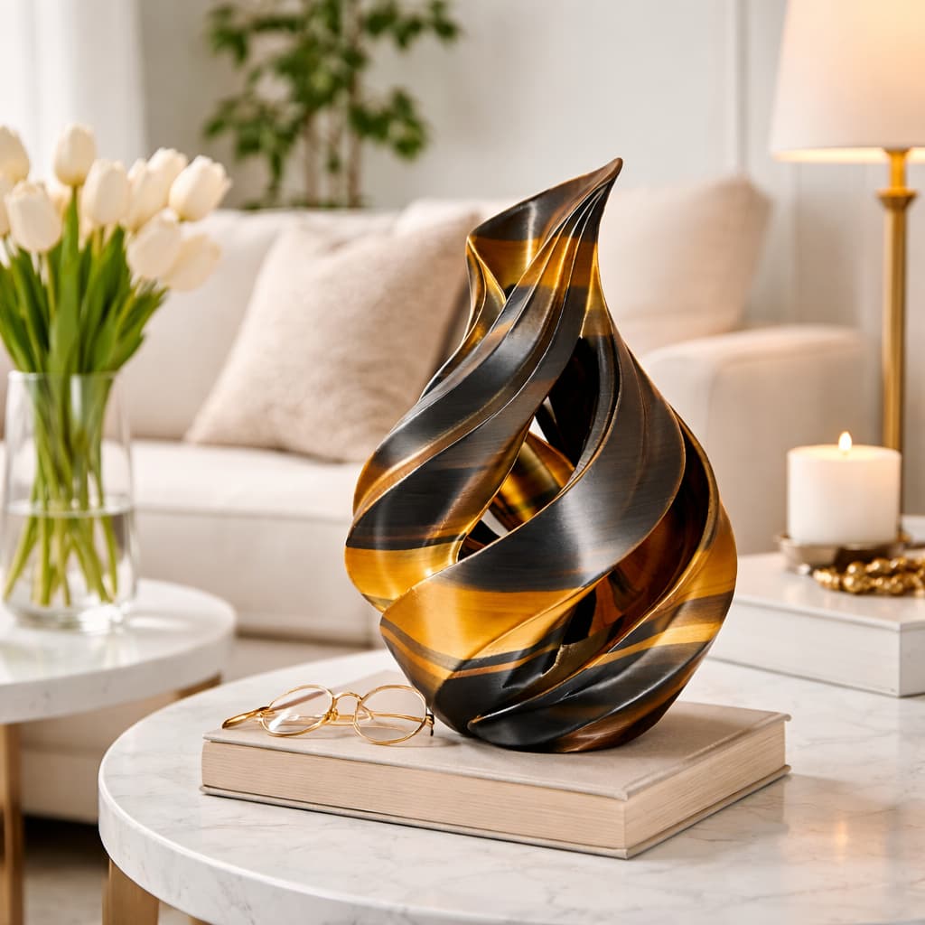 Vaso Espiral 17 cm Moderno Elegante Luxo Sala Decoração Minimalista Escritório Desing Casa Presentes