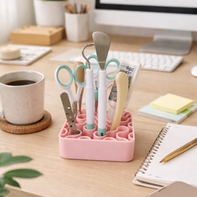 Organizador Ferramenta Mesa: Mini Organizador Compacto para Lápis e Papelaria com Design Inteligente e Colorido