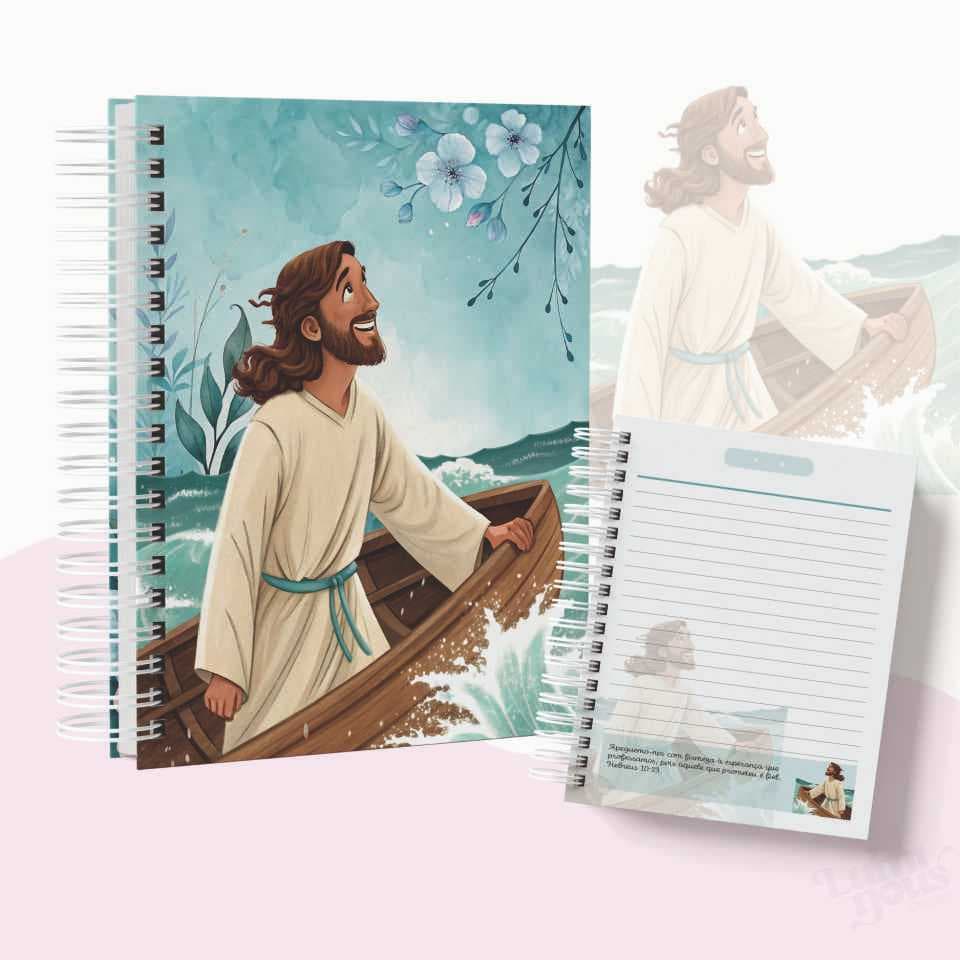 Caderno de Versículos Personalizado Capa Dura A5 100 Folhas Devocional Bíblico Wire-O