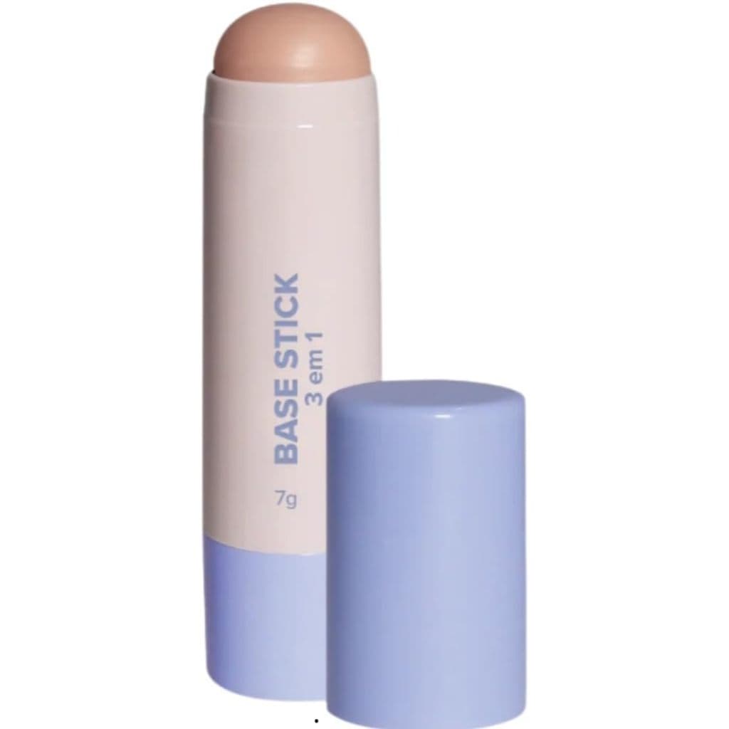 Base Stick 3 em 1, Base, Corretivo e Contorno, Acabamento Soft Matte, 7g, Resistente à Água, Longa Duração - LOVE RAIN