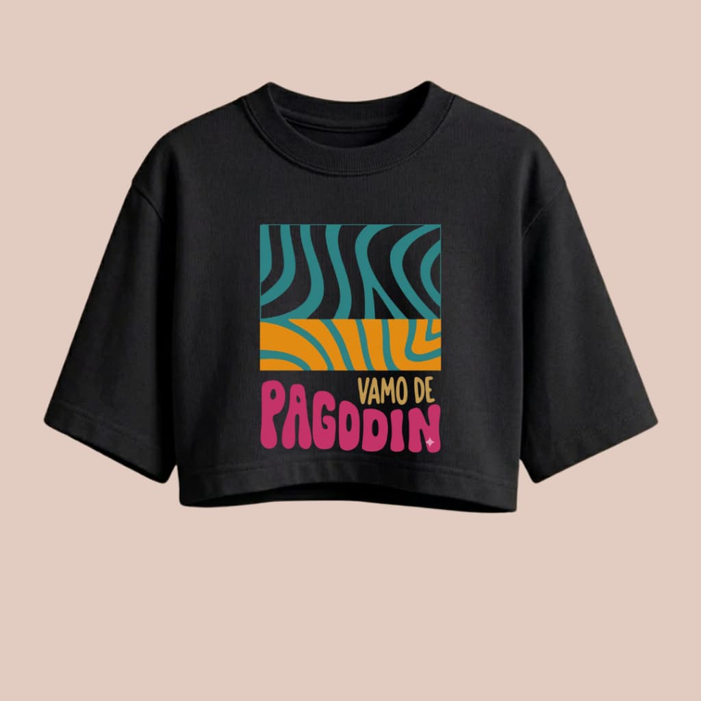 Cropped Feminino Vamo de Pagodinho  Roupa Boteco Tendência diferenciada combina com tudo tecido premium leve e respirave