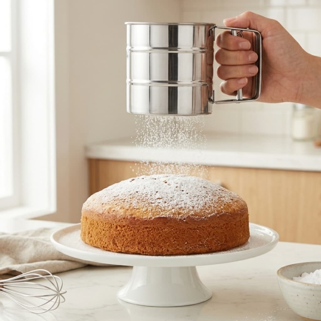 Caneca Peneira Polvilhadora Inox Com Gatilho Farinha Acucar Tapioca Chocolate em po