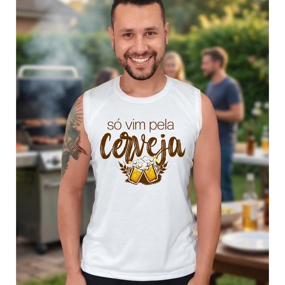 Camiseta Regata Masculina Frases Engraçadas Cerveja Humor Moda Homens Camisa Modelo Machão