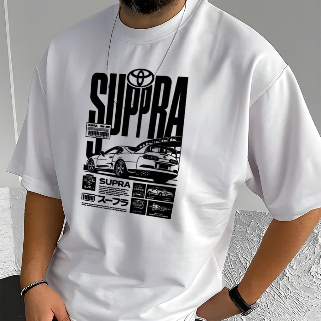 Camiseta Oversized Unissex Plus Size com Estampa Modelo: "Carro Supra" - Lançamento 2026