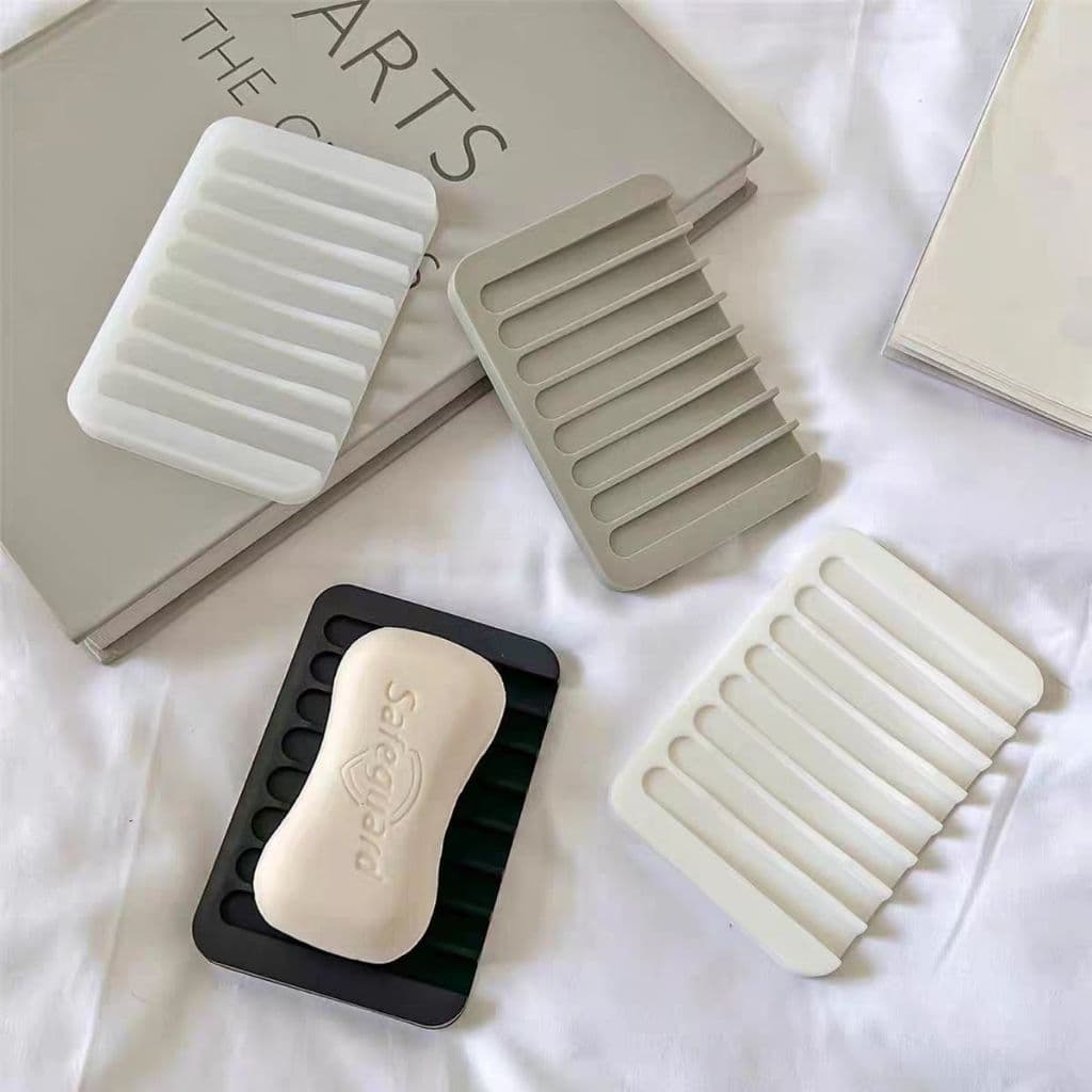 Saboneteira de Silicone Compacta Drenagem Inteligente Antiderrapante Multiuso para Cozinha e Banheiro
