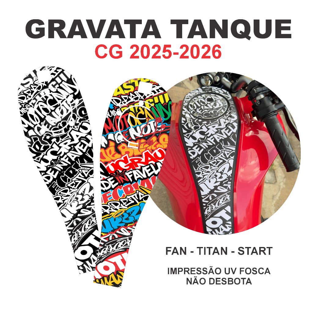 Adesivo Gravata Modelo Novo Tanque CGs, Titan, Fan, Start 160 150 - 2025