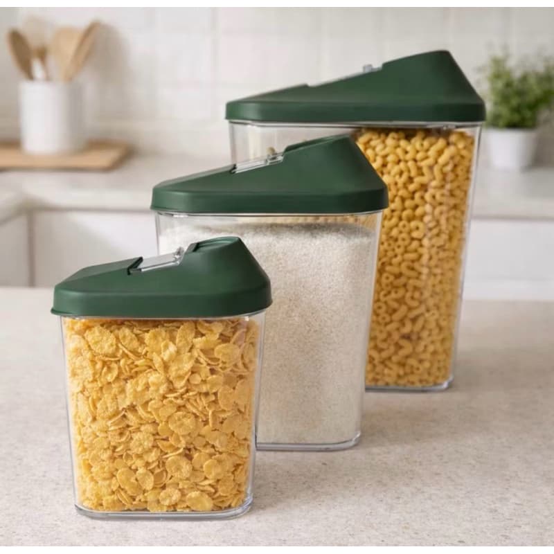 Kit com 3 POTES Acrilico Multi-uso - 1,45 L, 750 ml e 250 ml - Armazenamento de Alimentos