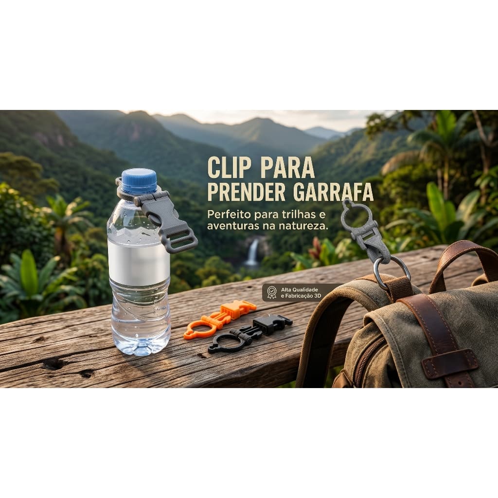 Kit Clip Prendedor de Garrafa para Mochila 03 und– Ultra Resistente | Trilhas, Viagens