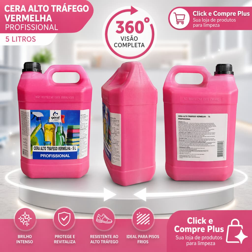 Cera Liquida Tradicional Vermelha P/ Pisos - 5 Litros
