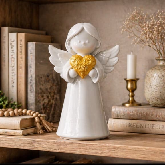 Escultura Anjo Decorativo Batizado Infantil Presente Delicado Leve kit 5 I 10 I 15