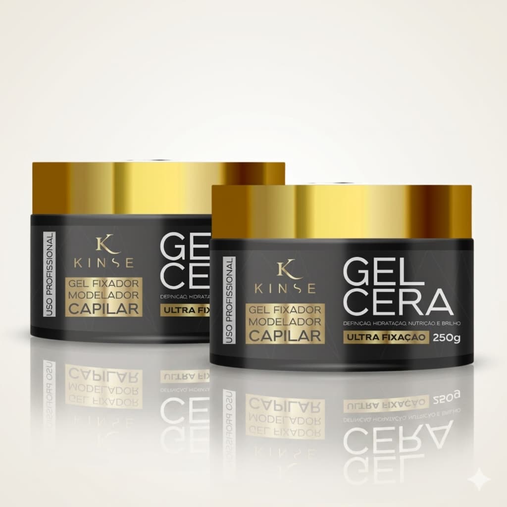 Kit 2 Gel Cera Modelador Baby Hair Penteados Capilar Ultra Fixação Kinse 250g