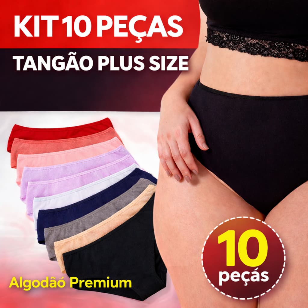 KIT CALÇOLA EXTRA PLUS SIZE EM ALGODAO LISA E ESTAMPADA CINTURA ALTA CONFORTO E QUALIDADE GARANTIDA PARA SEU DIA DIA