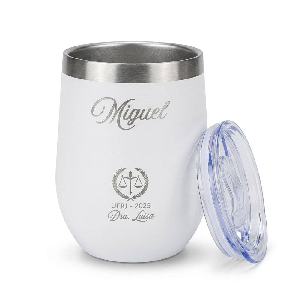 Copo Cuia Termico Personalizado Nome Desenho Formatura 360ML Aço Inox