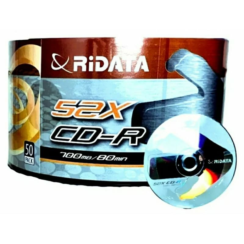 50 CD-R RIDATA  LOGO 700 MB 80 MINUTOS 52X ORIGINAL