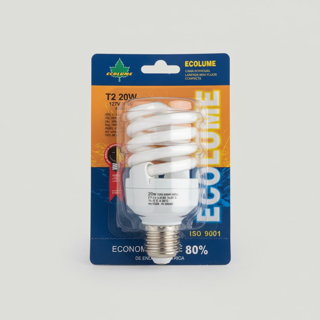 Lâmpada Espiral 20W 127V 6400K T2