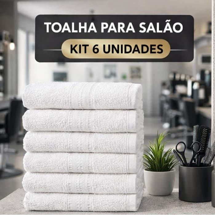Kit de Toalhas Brancas - Salão, Spa e Barbearia 45x65 cm 260 g/m2 - 100% Algodão - Toque Macio