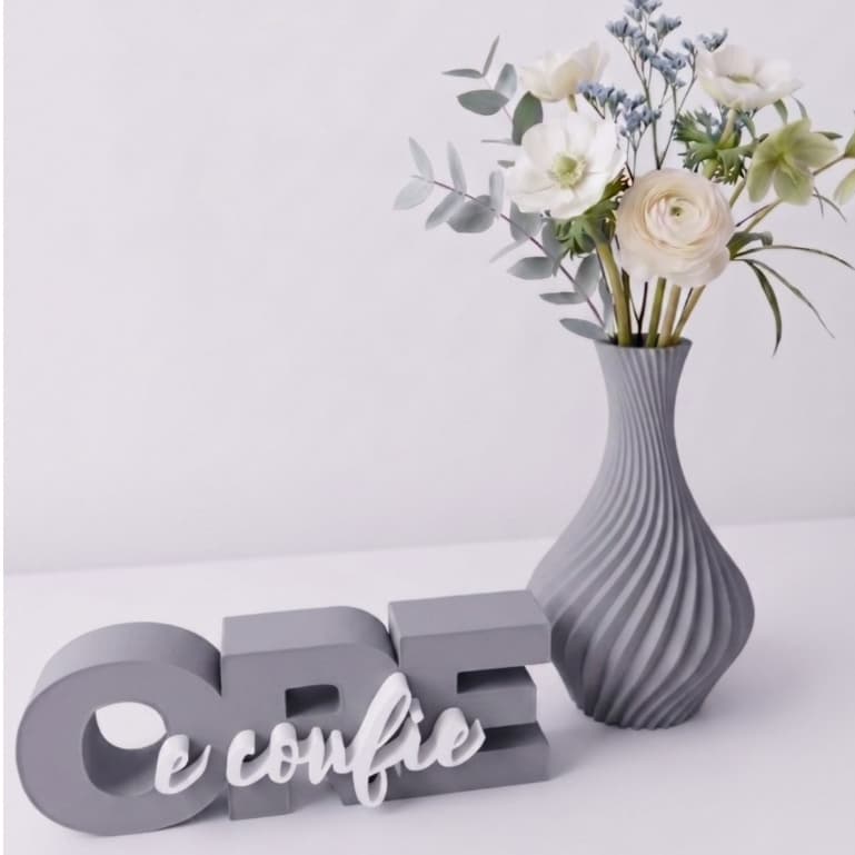 Kit Decorativo 3D Gratidão Vaso Origami Decoração Não Acompanha Flores