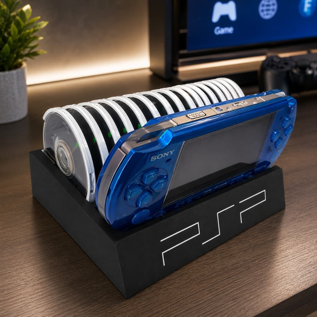 Suporte PSP 2000/3000 com Organizador para UMD