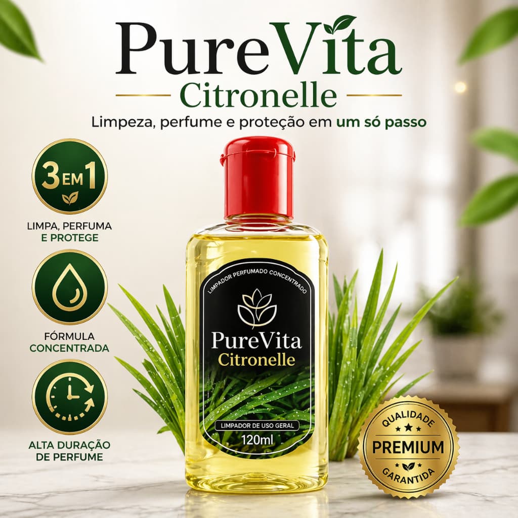 Limpador Concentrado Citronela Repelente Perfumado Ambiente Insetos Casa 120ml