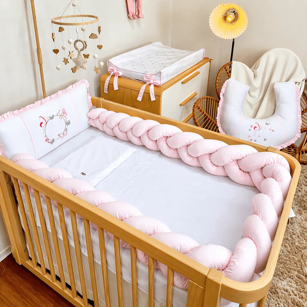 Enxoval Berço Americano Bebê Completo Borboletas 100% Algodão Bordado Batistela Baby