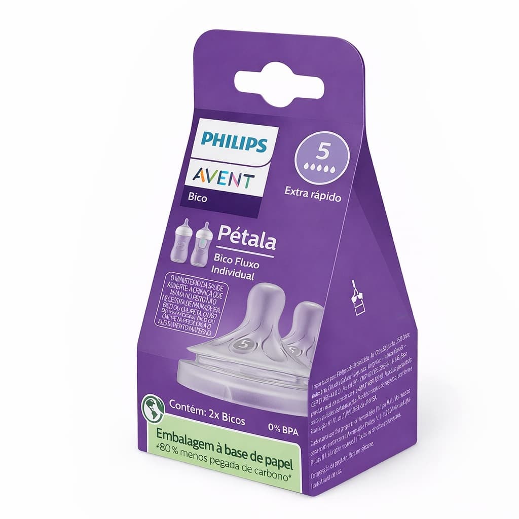 Bico Mamadeira Philips Avent Pétala Fluxo 5 (6m+) 2un.