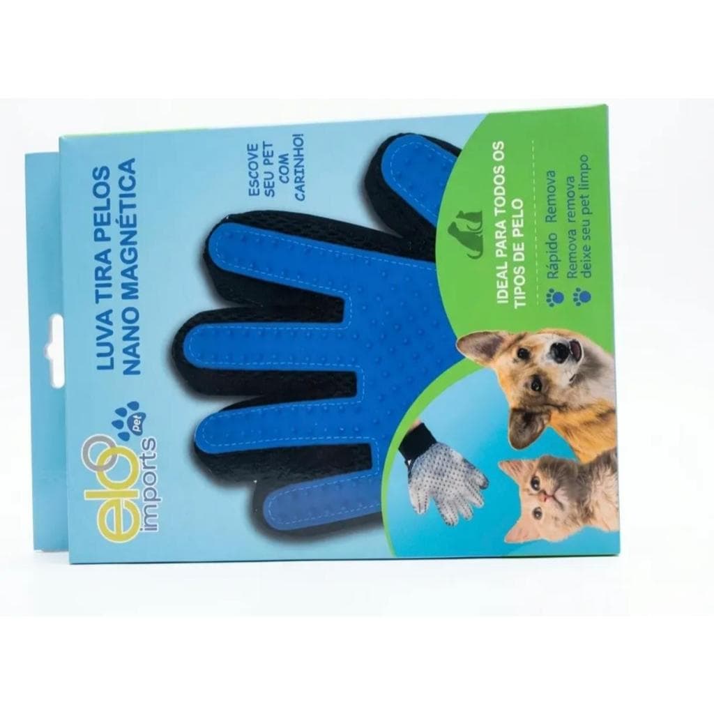 Luva Tira Pelos Pet Nano Magnética Escova Massageadora Cães Gatos Removedor de Pelos Mortos Silicone