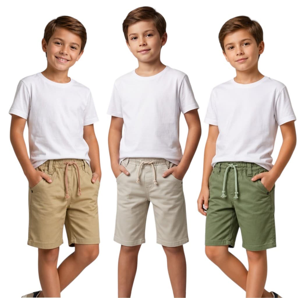Bermuda Infantil Sarja Brim Color Menino Masculina Cores