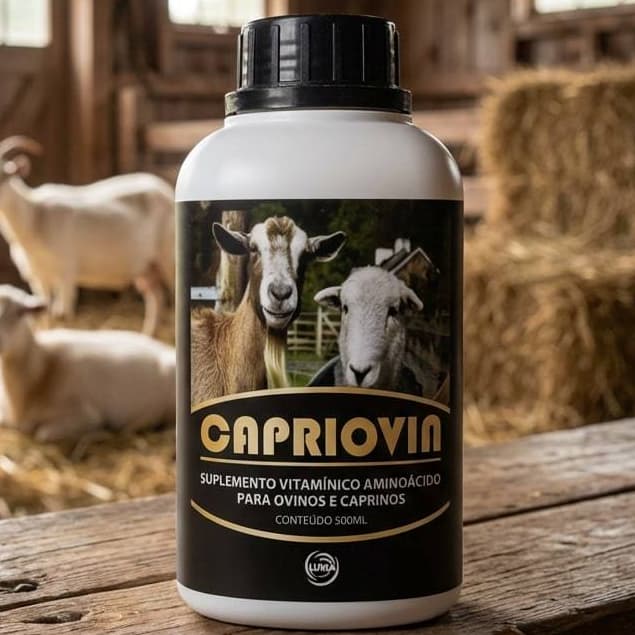 Suplemento Vitamínico Capriovin 500ml Ovinos Caprinos Aumenta Conversão Alimentar e Produção de Lã