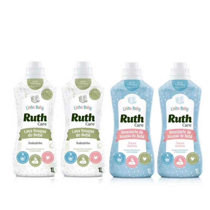 2 Lava Roupas baby care Xodozinho+ 2 Amaciante Baby Care Ruht