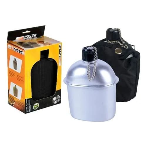 Cantil Em Alumínio Inodoro 900ml Original Nautika Com Bolsa térmica Caminhada trilha camping