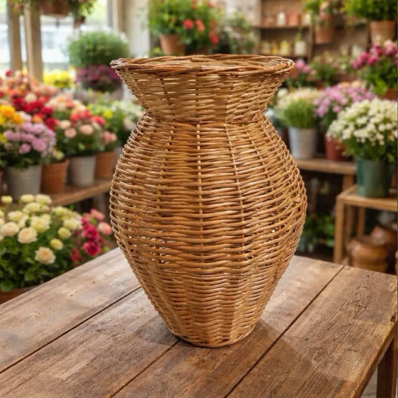 Vaso De Vime (P/ Plantas | Flores | Decoração | Enfeites | Festas)