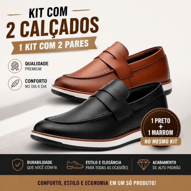Kit Com 2 Calçados Masculino Confortável Antiderrapante.