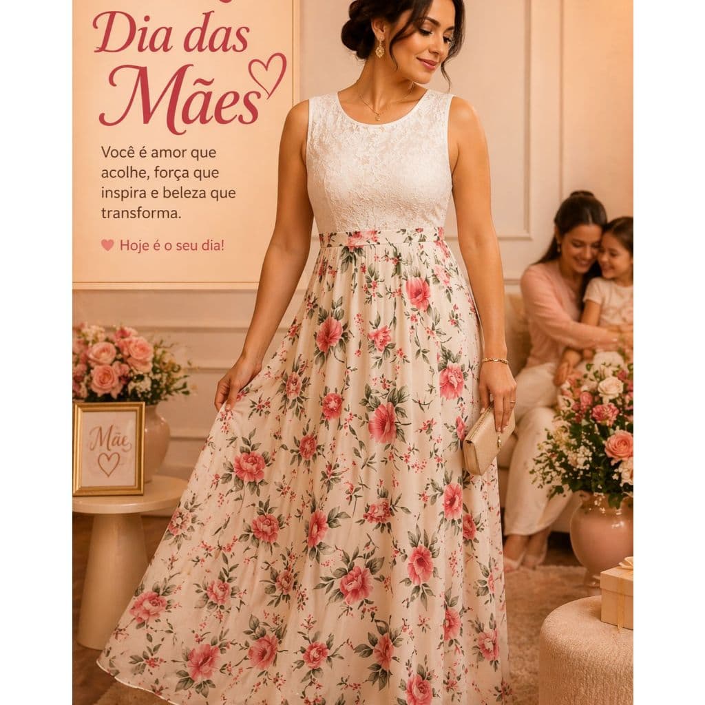 Vestido RENDA Forrado Longo em chiffon - manga curta rendado/Coleção 2026 Festa/casamento/debutante/madrinha/formatura