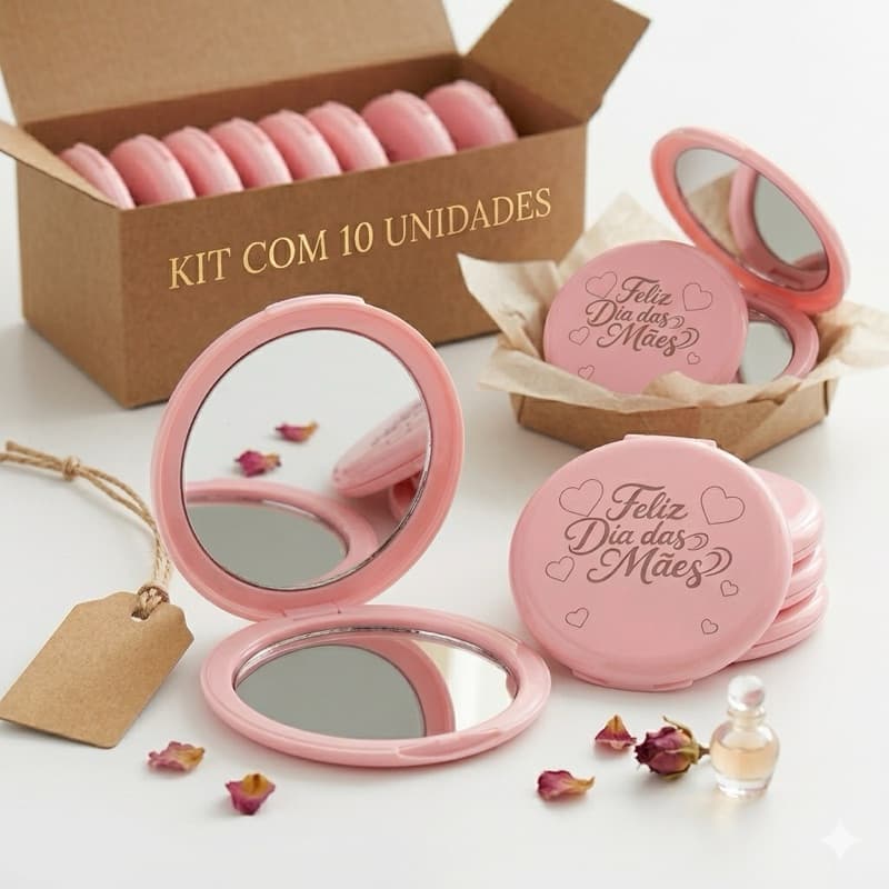 Kit 10 Espelhos Espelhos de Bolsa Lembrancinha,casamento, aniversário, Personalizado com nome ou Logo