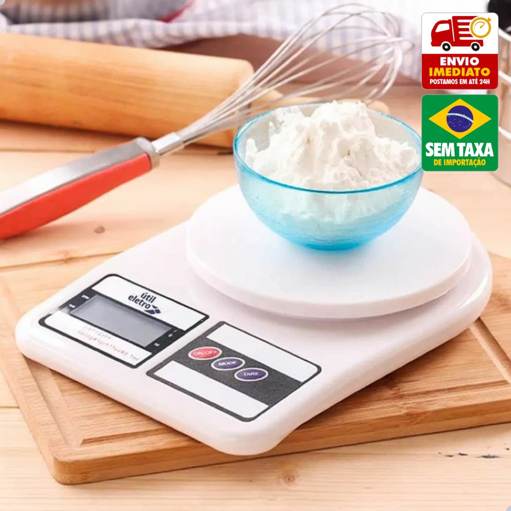 Balança Digital Cozinha 10kg Precisão 1g Função Tara Uso Doméstico Portátil