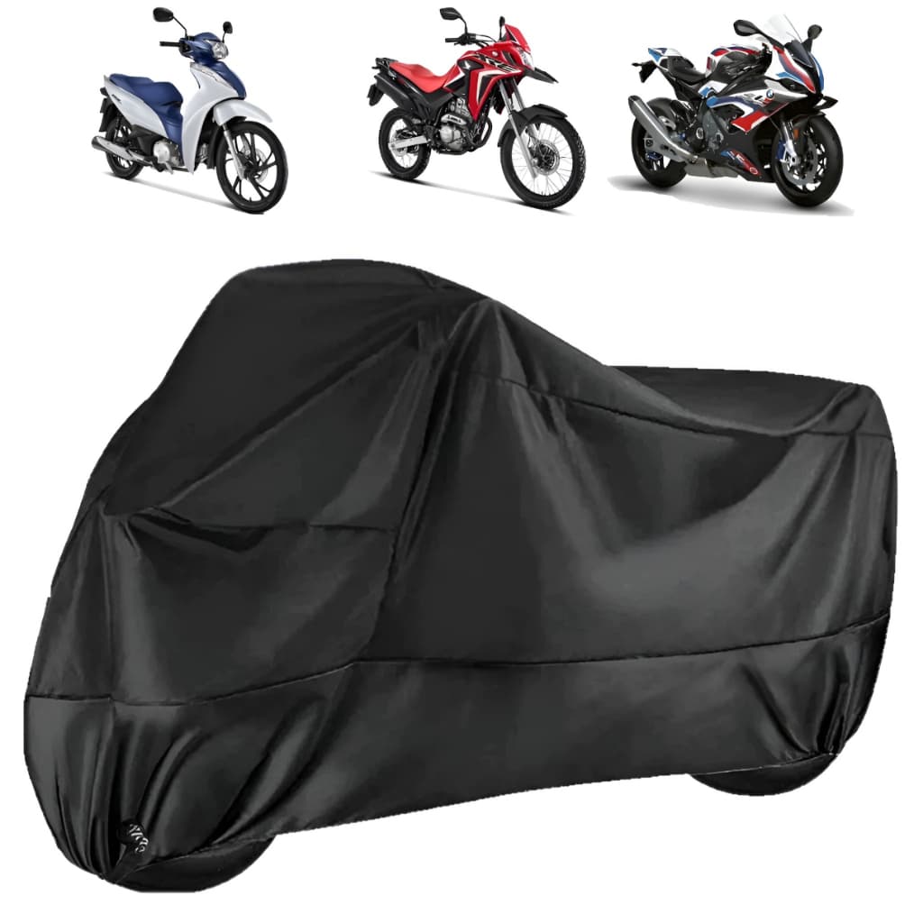 Capa Cobrir Moto Couro Protetora Térmica Impermeável Forrada Proteção Contra Riscos Sol Chuva P M G