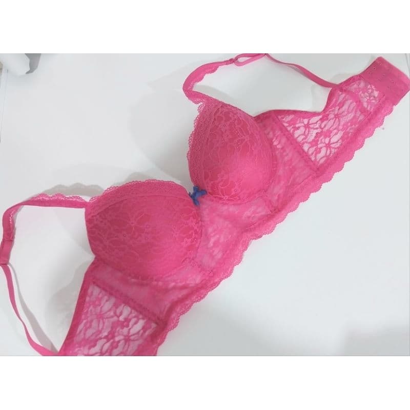 Sutiã de renda com bojo bolha LOV tamanho 46 cor Pink- Novo