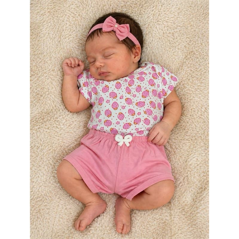 Conjunto Bebê Body Manga Curta + Short Menina RN