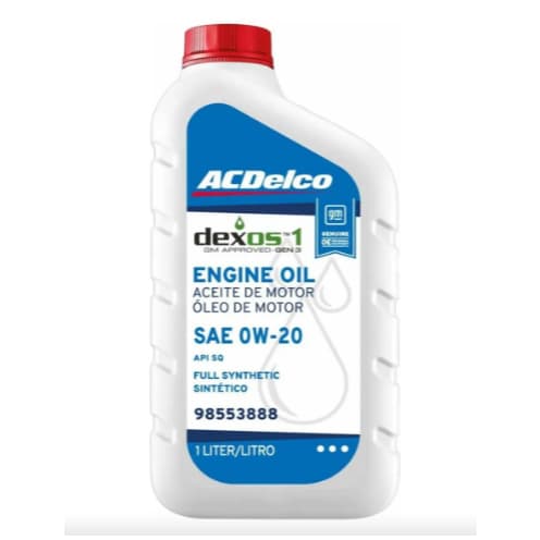 Óleo De Motor Genuíno Gm Chevrolet ACDelco Dexos1 0W20 Api SP 1 Litro - 98553888