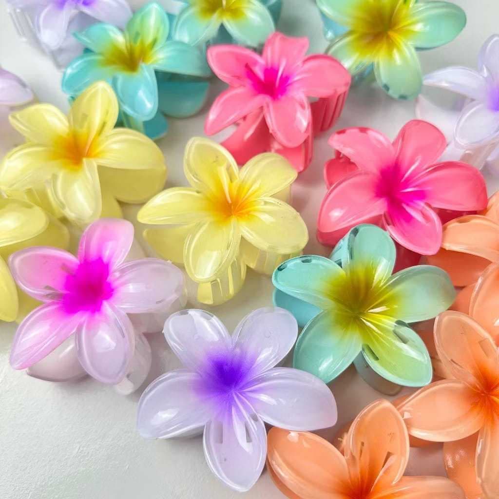 Kit de Presilhas Piranha Flor para Cabelo Prendedor Grampo Estilo Flor Moda Grande Tamanho 8 cm