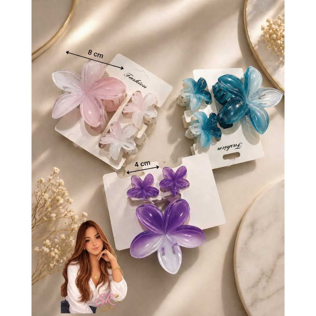 Presilha de 8/4 cm Prendedor Clipes Piranha de cabelo com Três Flores pra mulheres