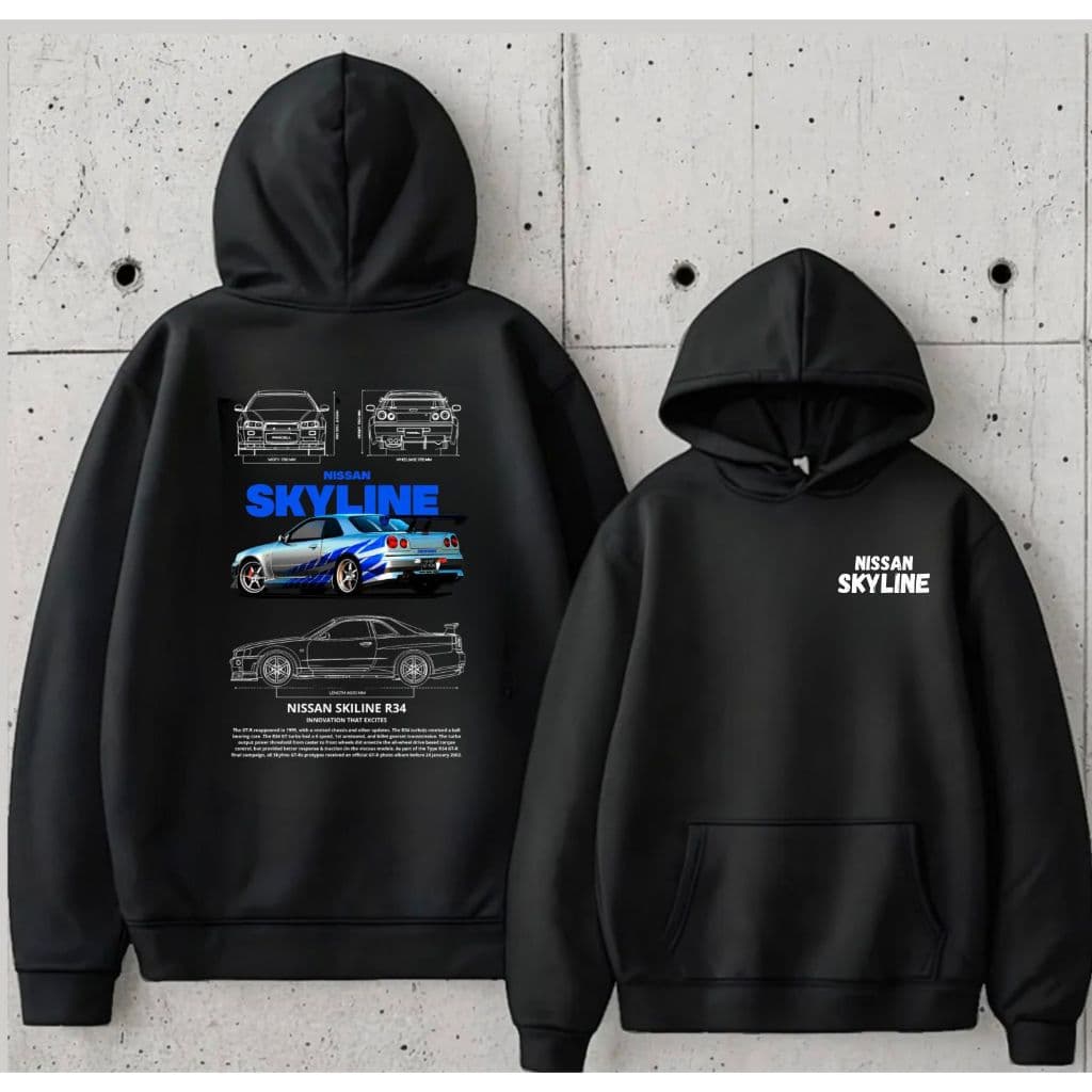 Blusa de Moletom Skyline Gtr R34 Velozes e Furiosos Moletom Flanelado Carro Turbo ENVIO IMEDIATO