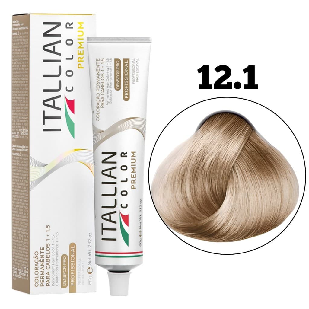 Coloração Itallian Color 12.1 Louro Ultraclarissimo Cinza