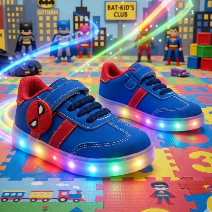 Tenis Infantil de Led Personagens Aranha Kids Escola Passeios Tenis de Luzinha Juvenil Promoção